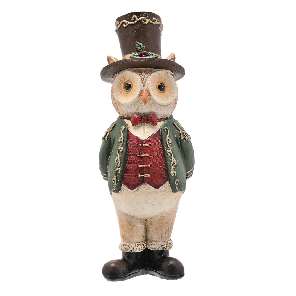 Widdop & Co Christmas Owl Top Hat Figurine