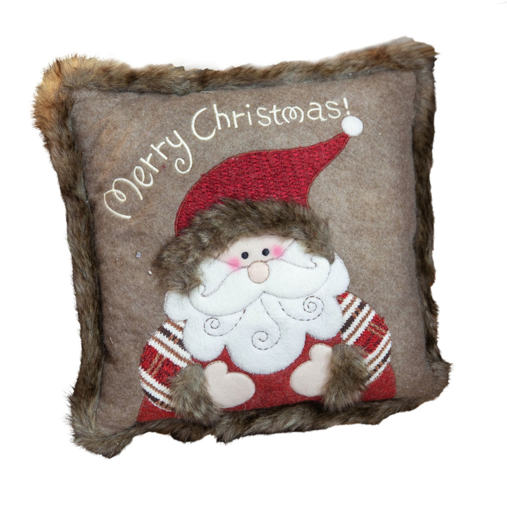 Widdop & Co Santa Claus Faux Fur Christmas Scatter Cushion