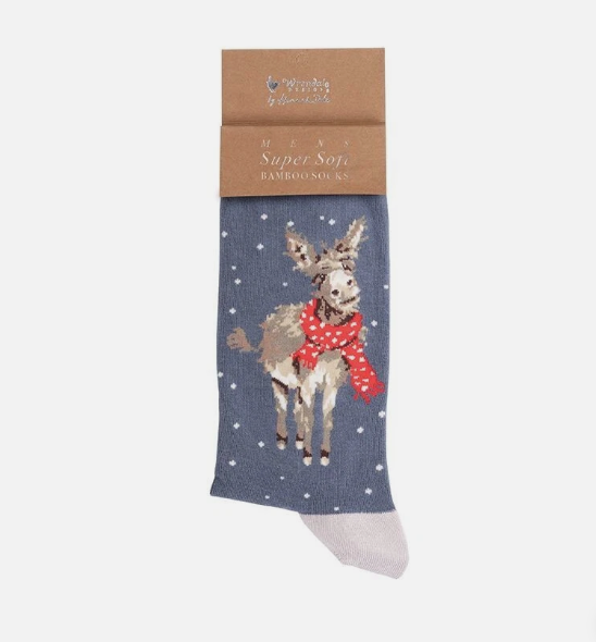 Wrendale Designs Donkey Men'S Christmas Sock All Wrapped Up