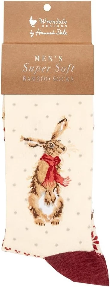 Wrendale Designs Hare Mens Christmas Sock Winter Hare