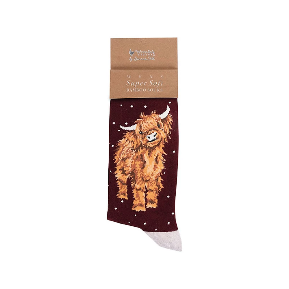 Wrendale Designs Highland Cow Men'S Christmas Sock A Highland Christmas