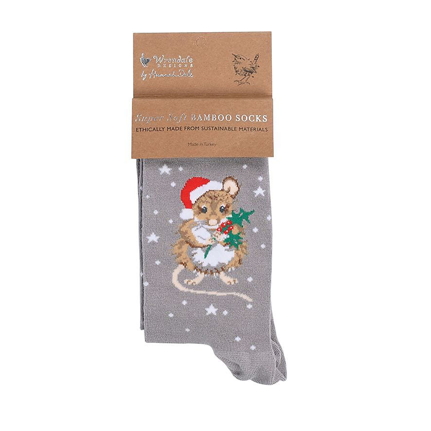 Wrendale Designs Mouse Christmas Sock Christmouse Grey