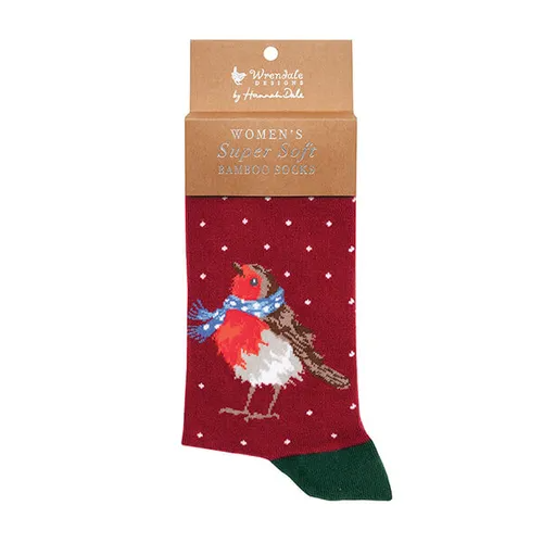 Wrendale Designs Robin Christmas Socks Season'S Tweetings Fair Isle