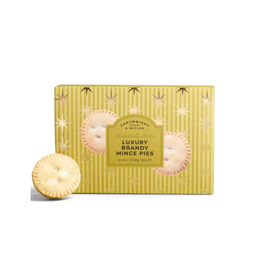 Cartwright & Butler C&B Gold Christmas Luxury Mince Pies with Brandy 340g