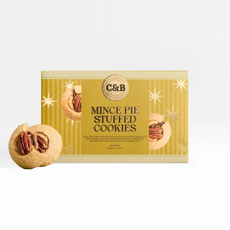 Cartwright & Butler C&B Gold Christmas Mince Pie Stuffed Biscuits in Carton 150g
