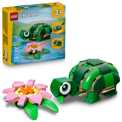LEGO Turtle with a Water Lily Flower