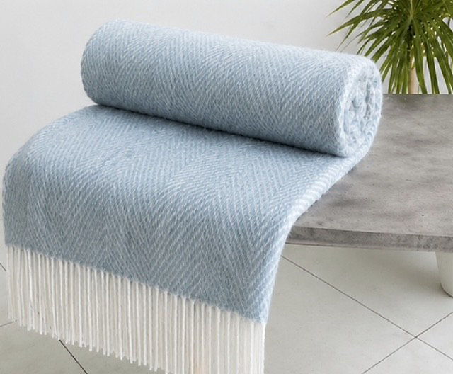 Rapport Faux Mohair Throw 127X152 Duck Egg