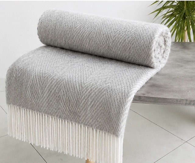 Rapport Faux Mohair Throw 127X152 Grey