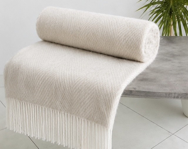 Rapport Faux Mohair Throw 127X152 Natural