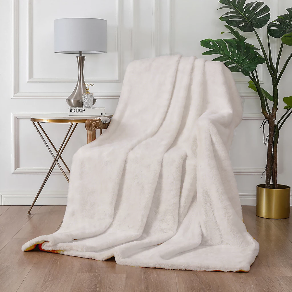 Rapport Shadow Faux Fur Blanket 150X200 Natural