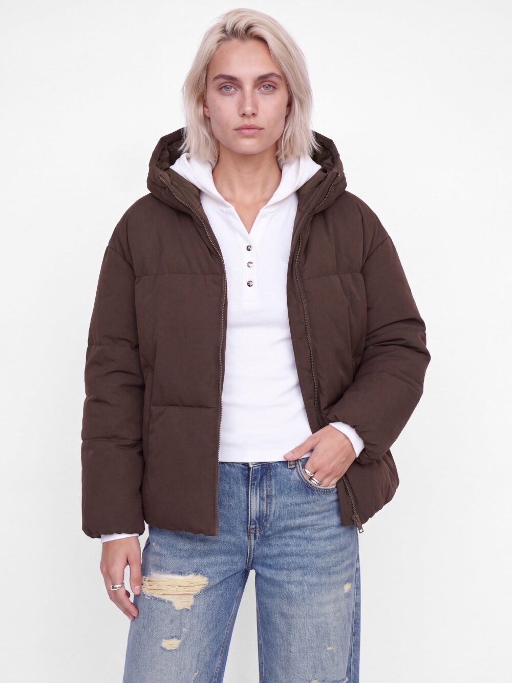 Jjxx jxgalaxypufferjacketotw brown java