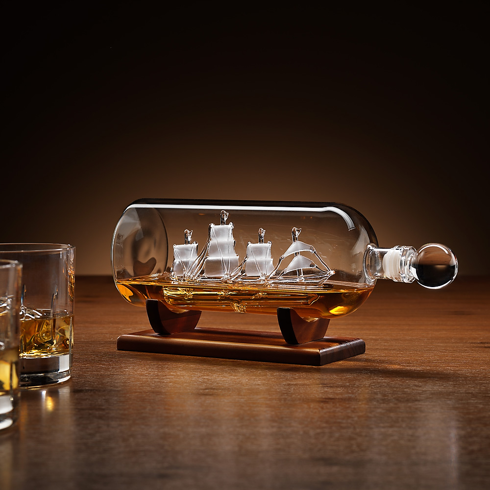 Source ship in bottle decanter drinks gift